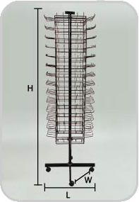 Four Way Display Stand w/14 Level Hook & Bearing Four Way Display Stand w/14 Level Hook & Bearing